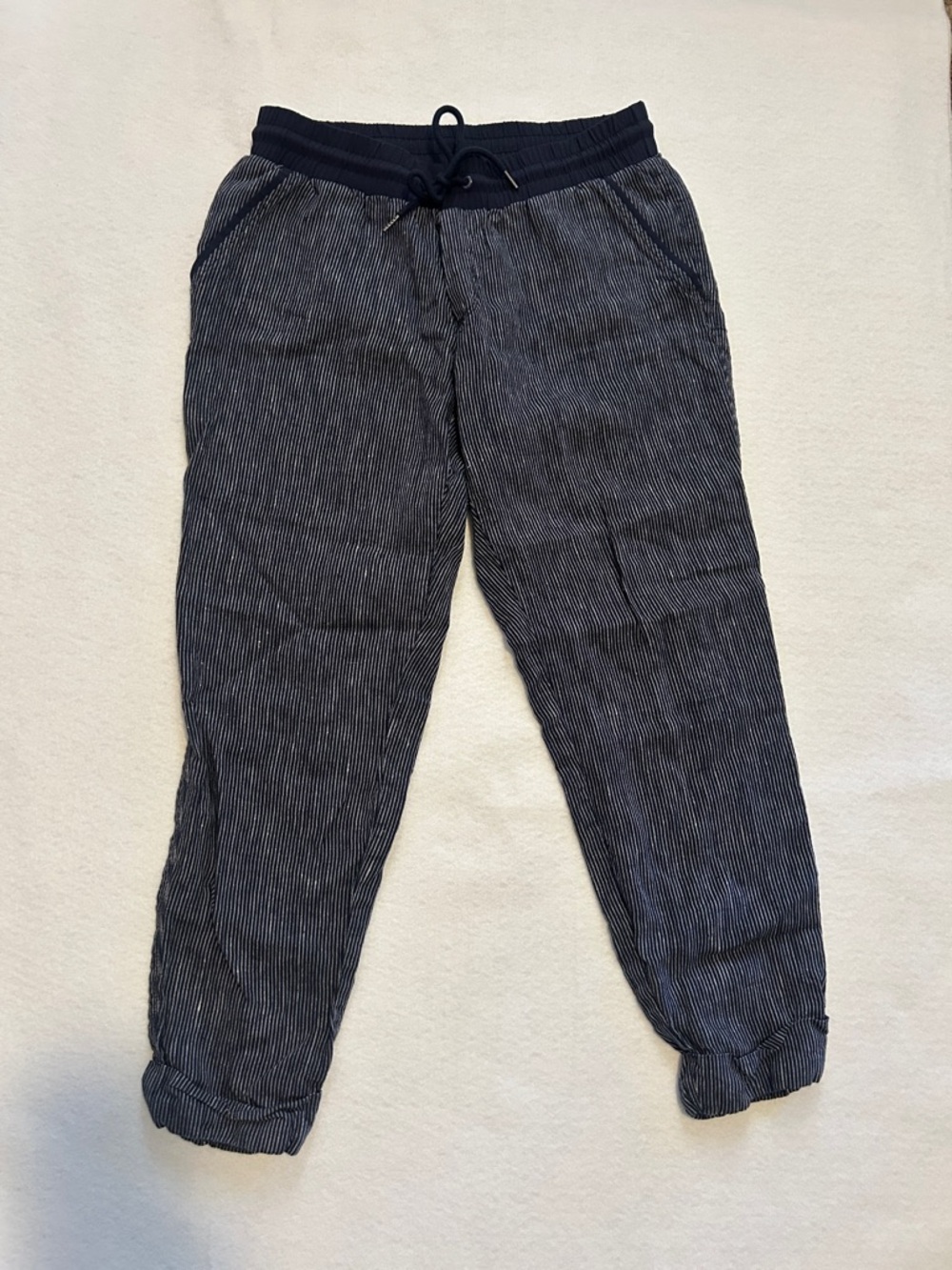 Athleta Linen Blue/White Pants Size 6 - Womens